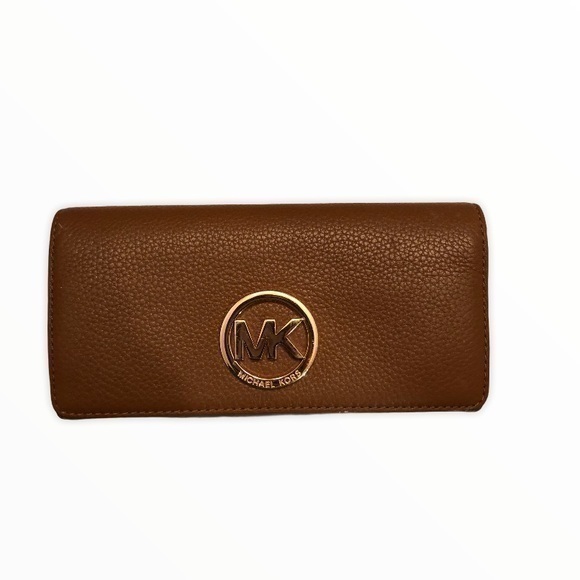 Michael kors brown leather wallet - Picture 1 of 8